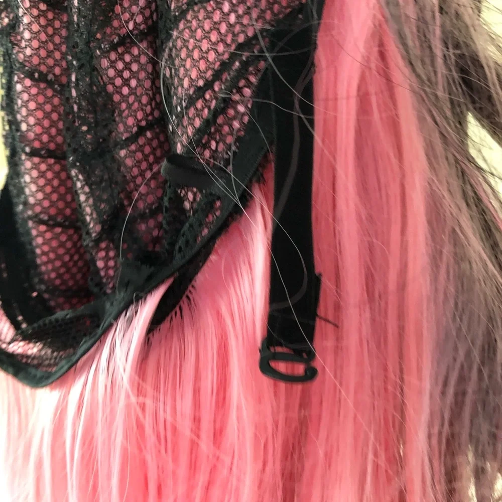 Two Tone Pink Wavy Wig 30”